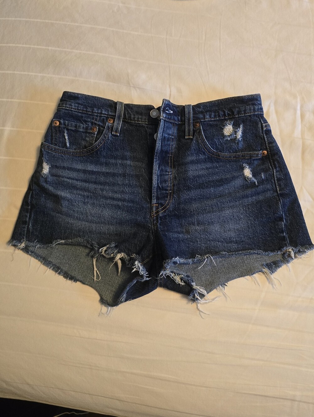Levi's Premium 501 Original Distressed Cut-Off Shorts - Size 28